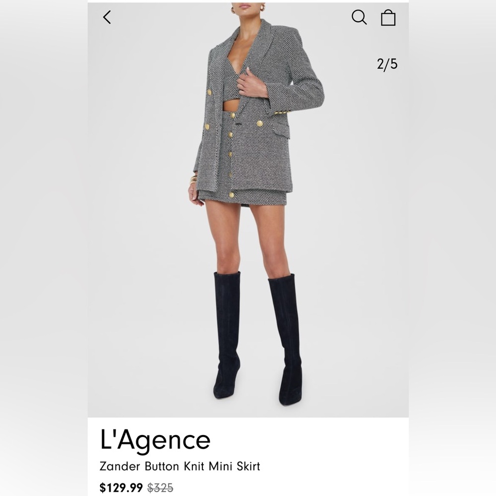 L’AGENCE Zander Button Knit Mini Skirt